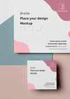 Flat Lay Of Braille Business Card Design Psd