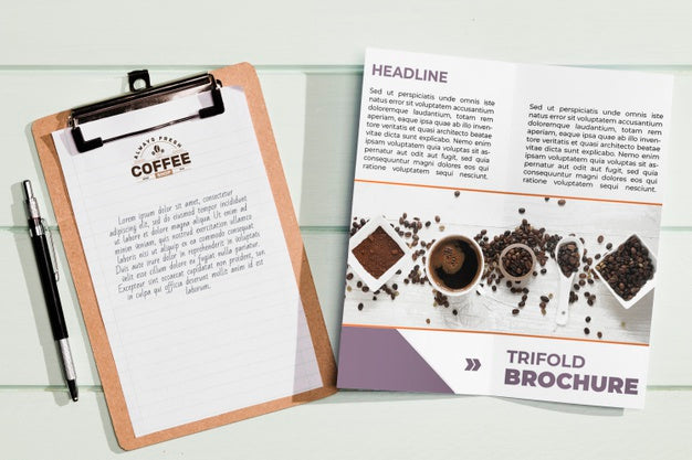 Flat Lay Of Brochure Concept Mock-Up Psd