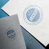 Flat Lay Of Business Mock-Up Card On Coarse Paper Psd