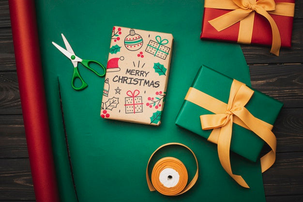 Flat Lay Of Christmas Concept Mock-Up Psd