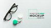Flat Lay Of Clear Glasses Mock-Up Psd