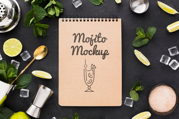 Flat Lay Of Cocktail Mock-Up Concept Psd