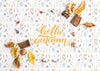 Flat Lay Of Colorful Hello Autumn Background Psd