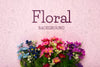 Flat Lay Of Colorful Spring Flowers Psd