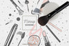 Flat Lay Of Cosmetic Brush Mock-Up Psd
