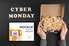 Flat Lay Of Cyber Monday Concept Mock-Up Psd