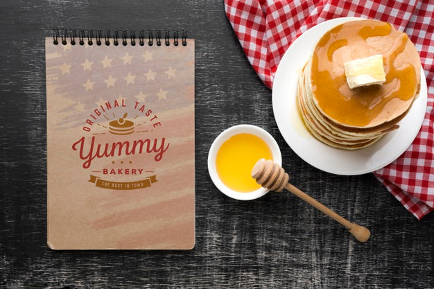 Flat Lay Of Delicious American Food Mock-Up Psd