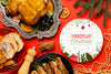 Flat Lay Of Delicious Christmas Food Mock-Up Psd