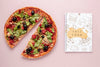 Flat Lay Of Delicious Pizza On Plain Background Mock-Up Psd