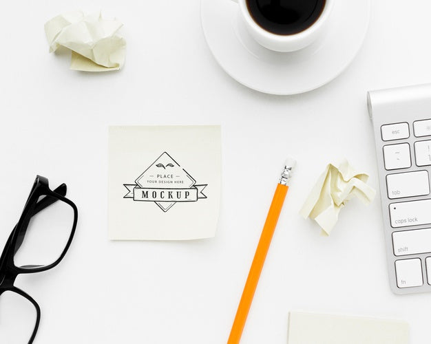 Flat Lay Of Desk Concept Mock-Up Psd