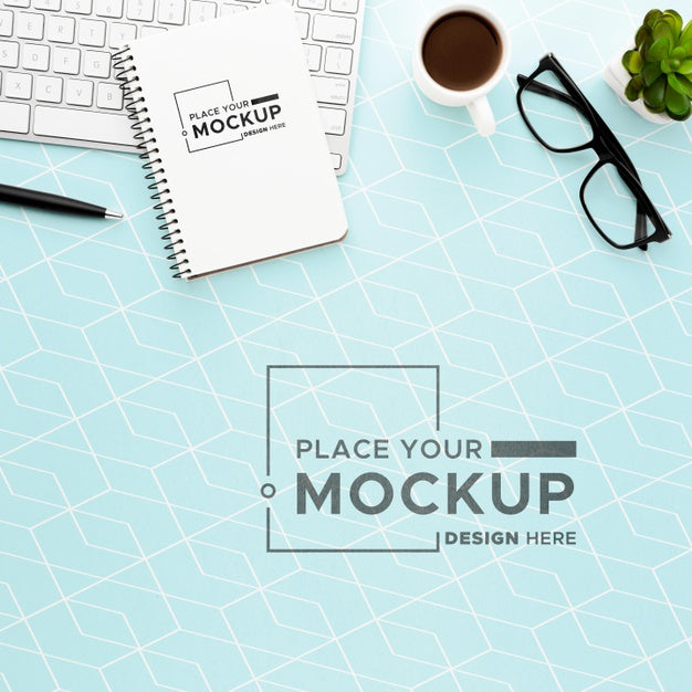 Flat Lay Of Desk Concept Mock-Up Psd