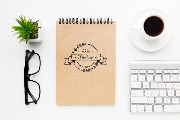 Flat Lay Of Desk Concept Mock-Up Psd