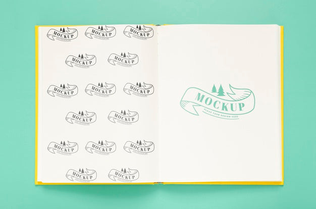 Flat Lay Of Desk Surface With Book Psd