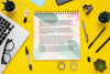 Flat Lay Of Desk Surface With Laptop And Glasses Psd