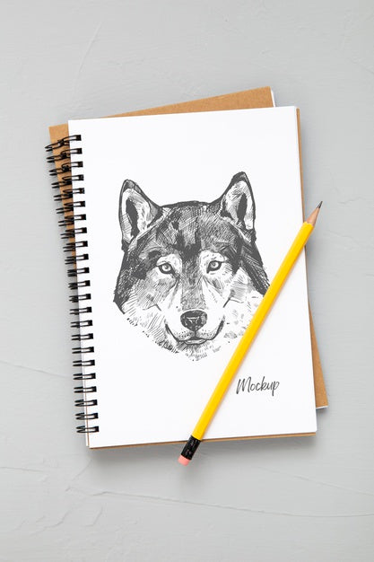 Flat Lay Of Desk Surface With Pencil And Notebooks Psd