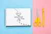 Flat Lay Of Desk Surface With Scissors And Pen Psd