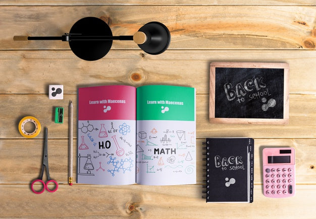 Flat Lay Of Desktop Scene Creator Pack Psd