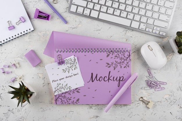 Flat Lay Of Elegant And Minimal Desk Psd