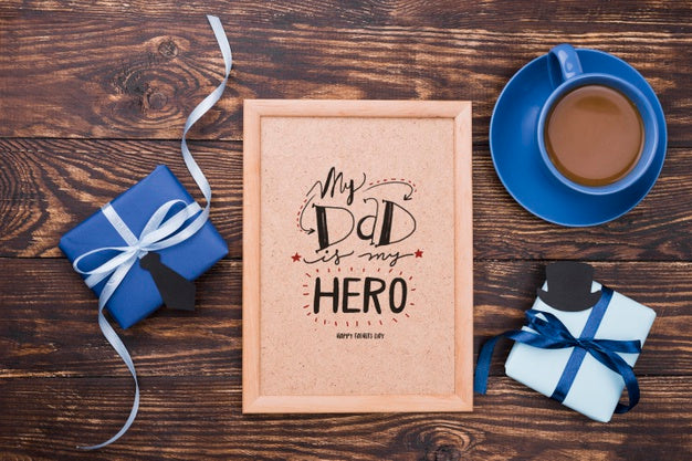 Flat Lay Of Father'S Day Concept Mock-Up Psd