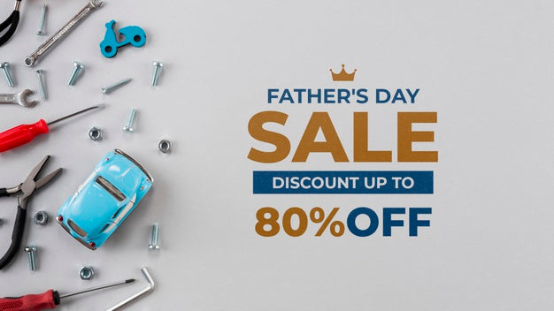 Flat Lay Of Father'S Day Concept Psd