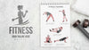 Flat Lay Of Fitness Notebook With Weights Psd