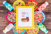 Flat Lay Of Frame And Cereal Bowls On Wooden Table Psd