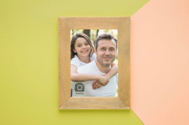 Flat Lay Of Frame For Photographs Psd