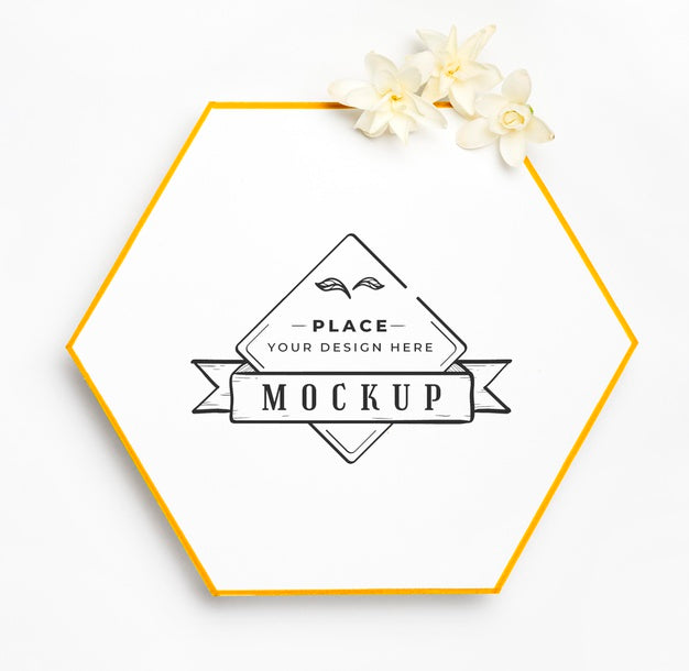Flat Lay Of Frame With Flowers Psd