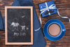 Flat Lay Of Frame With Tie And Gift For Fathers Day Psd