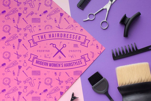 Flat Lay Of Hairdresser Concept Mock-Up Psd