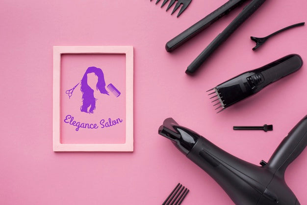 Flat Lay Of Hairdresser Concept Mock-Up Psd