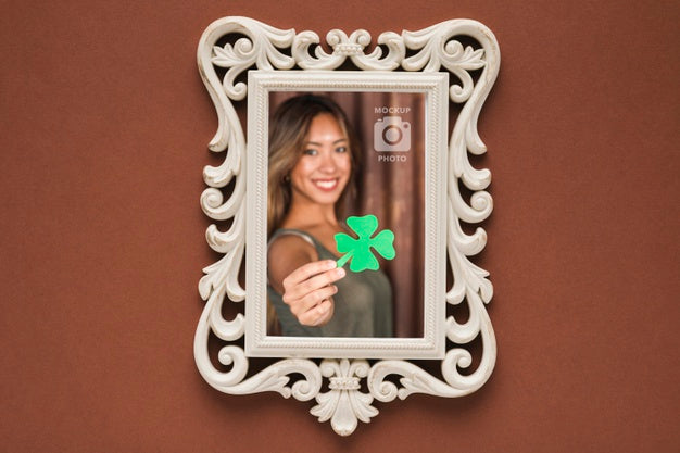 Flat Lay Of Intricately Decorated Frame Psd