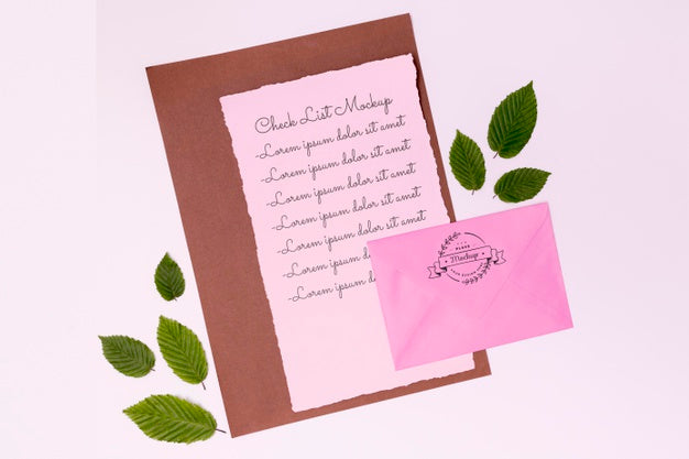 Flat Lay Of Leaves Concept Mock-Up Psd