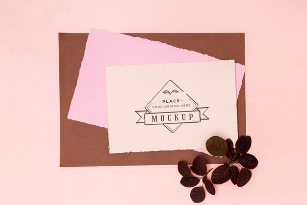 Flat Lay Of Leaves Concept Mock-Up Psd