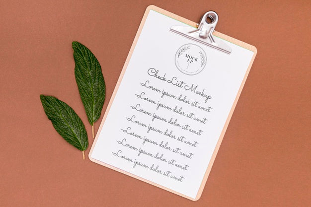 Flat Lay Of Leaves Concept Mock-Up Psd