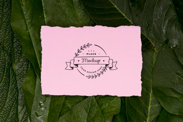 Flat Lay Of Leaves Concept Mock-Up Psd