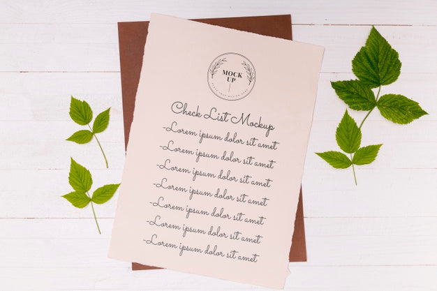Flat Lay Of Leaves Concept Mock-Up Psd