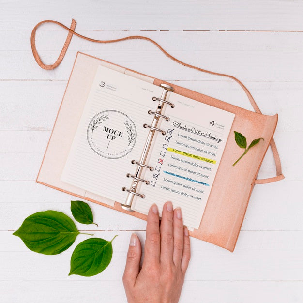 Flat Lay Of Leaves Concept Mock-Up Psd