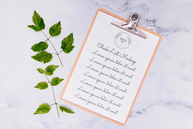 Flat Lay Of Leaves Concept Mock-Up Psd