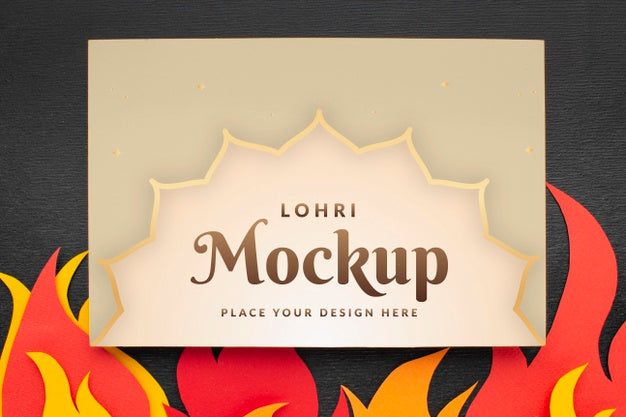 Flat Lay Of Lohri Concept Mock-Up Psd