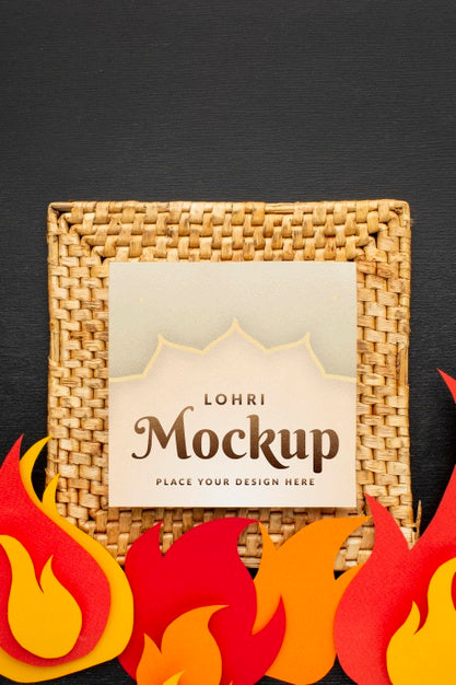 Flat Lay Of Lohri Concept Mock-Up Psd