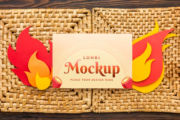 Flat Lay Of Lohri Concept Mock-Up Psd