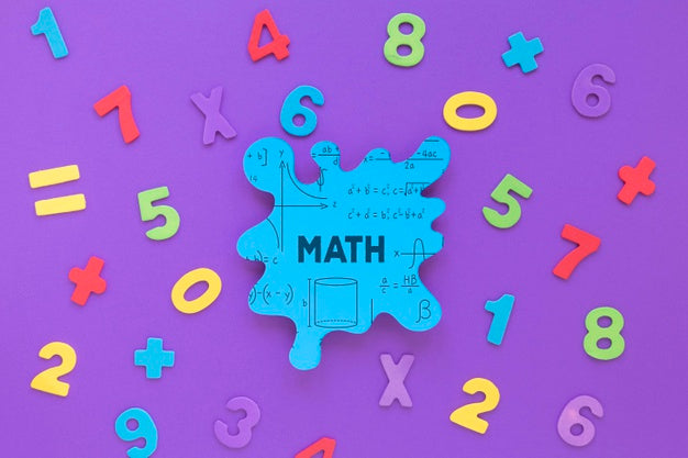 Flat Lay Of Math Stain Mock-Up With Numbers Psd