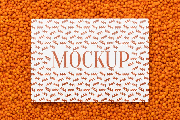 Flat Lay Of Mock-Up Frame Design With Seeds Psd