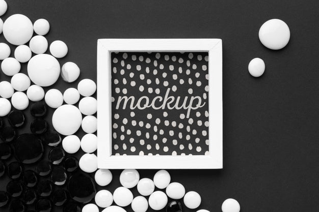 Flat Lay Of Mock-Up Frame Psd