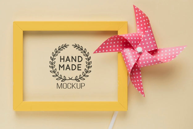 Flat Lay Of Mock-Up Frame With Decoration Psd