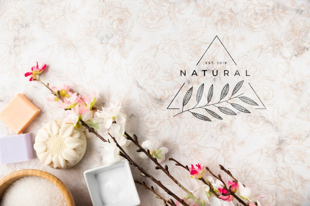 Flat Lay Of Natural Cosmetic Products Psd