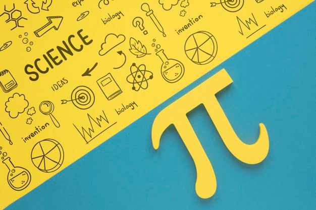 Flat Lay Of Pi Sign For Mathematics Psd