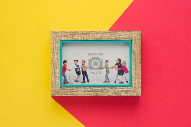 Flat Lay Of Plain Picture Frame Psd