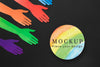 Flat Lay Of Rainbow Colored Hands For Diversity Psd